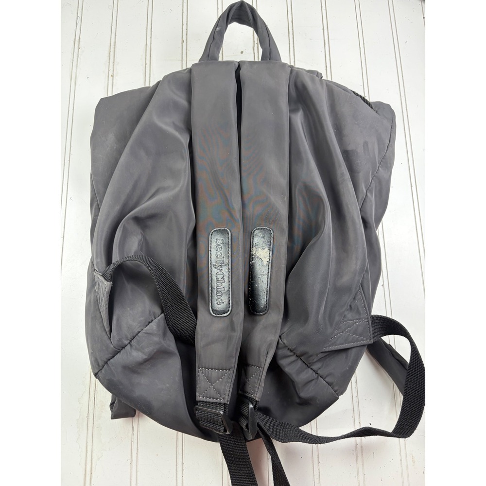See By Chloe Vintage Y2K Joy Rider Black Nylon Recycled Backpack Unisex - Picture 4 of 11